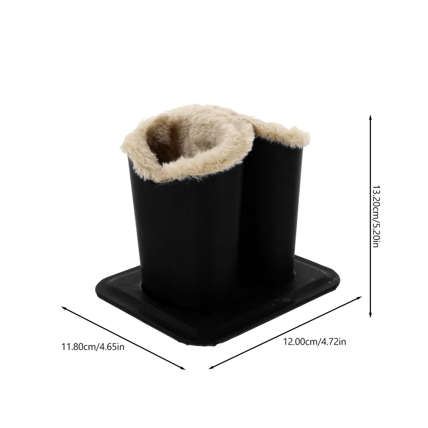 cabilock Plush Lining Double Upright Eyeglasses Holder Leather Spectacles Stand Glasses Case on Nightstand Desktop Sun Glasses Stand