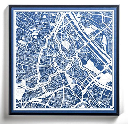 O3 DESIGN STUDIO Vienna Paper Cut Map White 30x30 cm Paper Art