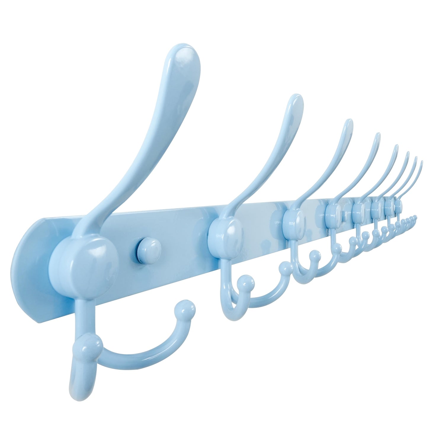 Dseap Coat Rack Wall Mount - 74cm Long 8-Tri-Hooks Heavy Duty Coat Hanger Rail Wall Hooks for Hanging Coats Hats Clothing Clothes Purse Mudroom
