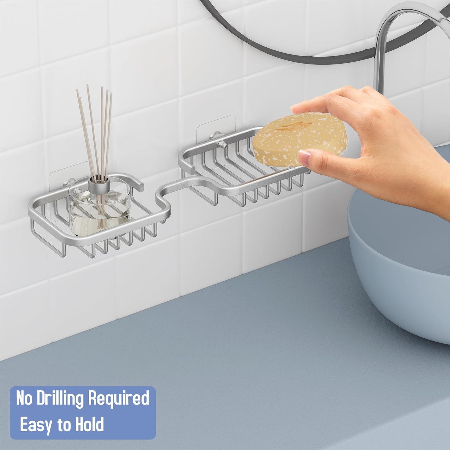 Dancrul Bathroom Soap Dishes, Bar Soap Holder for Shower Wall, Rust Proof Metal Self Draining Soap Tray, Wall Mounted Soap Dish for Shower