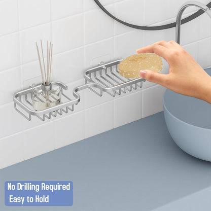 Dancrul Bathroom Soap Dishes, Bar Soap Holder for Shower Wall, Rust Proof Metal Self Draining Soap Tray, Wall Mounted Soap Dish for Shower