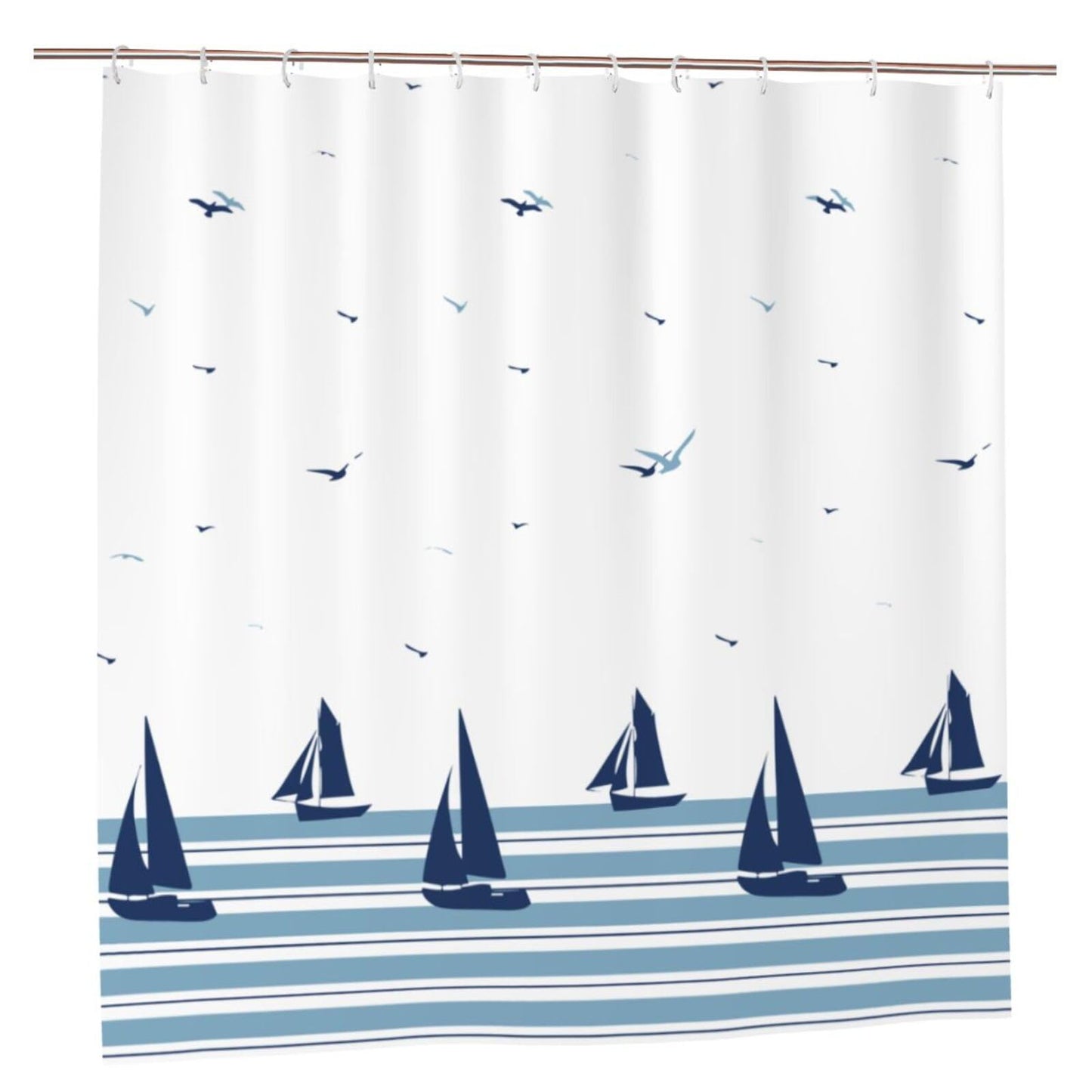 YUAOEUR 3D Garden Shower Curtain 79x72 Inch Ocean Picture Outdoor Garden Green Trees Bathroom Personalized Decor Fabric with Hook
