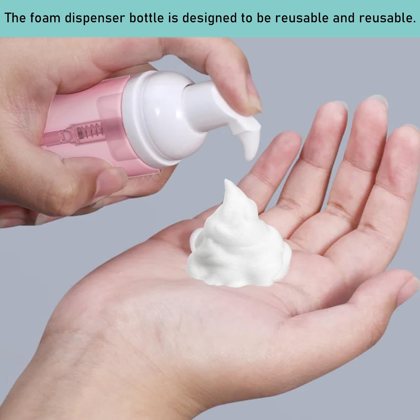 2PCS Foam Pump Bottle Travel Portable Small Size Mousse Foam Soap Dispenser