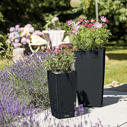 LECHUZA CUBICO Cottage 40 graphite black 15253