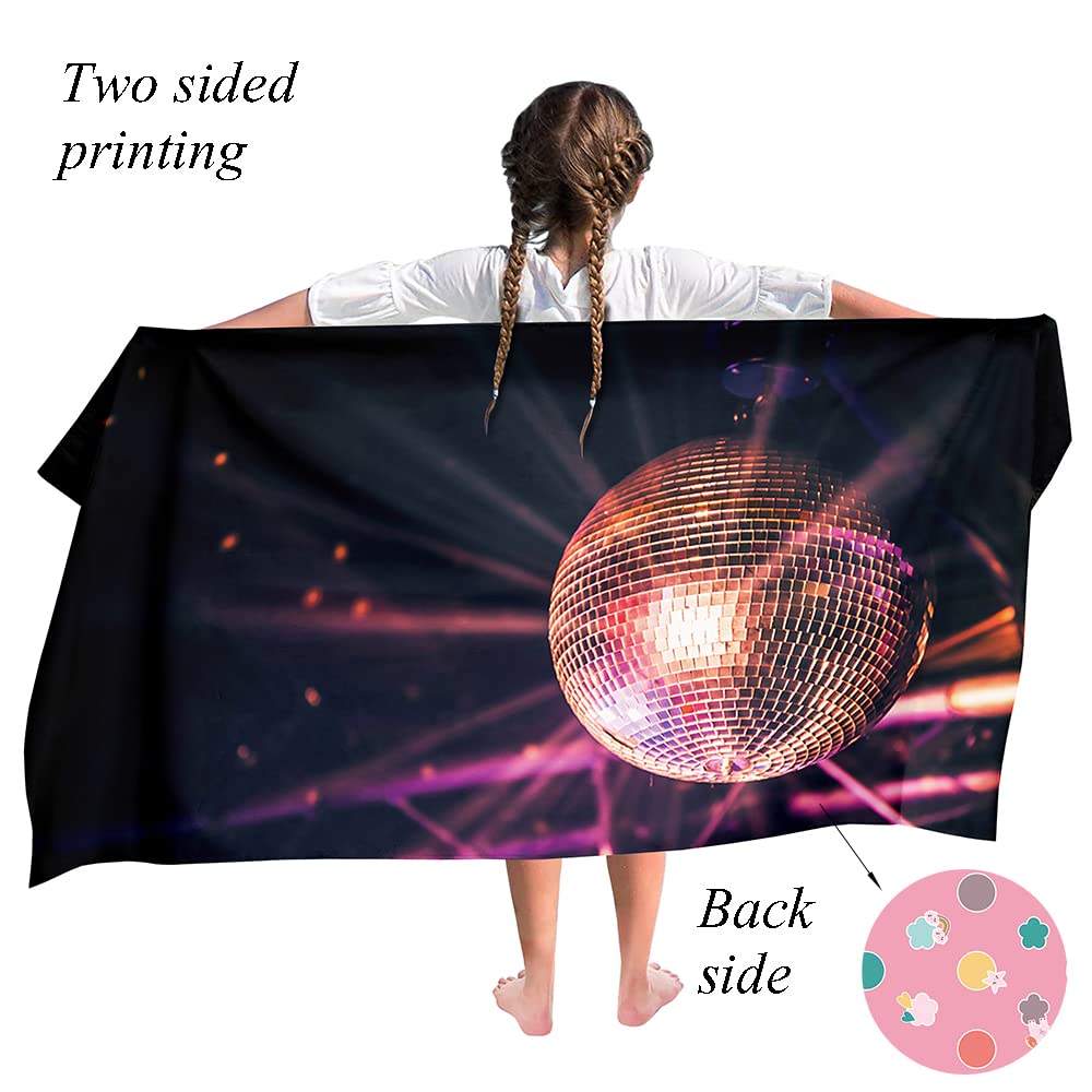 Ulticool - Towel Disco Ball Lamp Light - Child Girl Boy - Quick Drying Bath Towel Microfiber - 140 x 70 cm - for Travel Fitness Gym Sport Spa Yoga