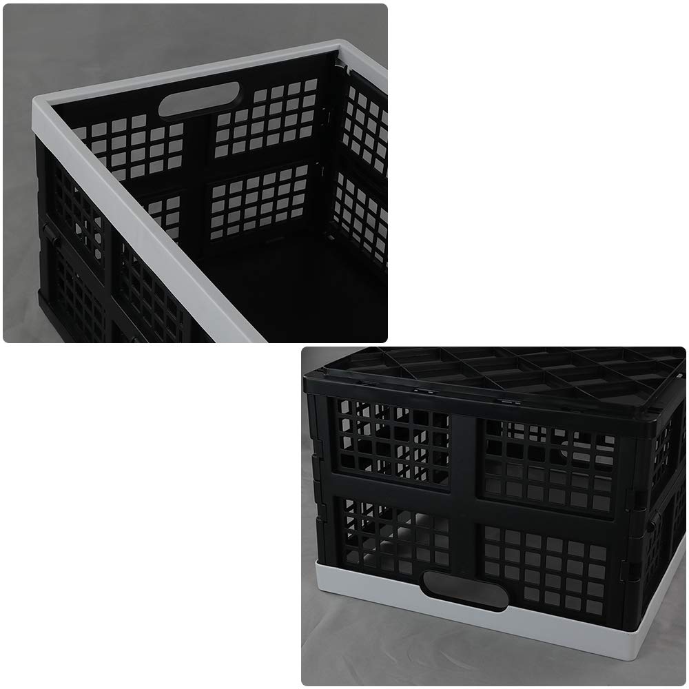 Gitany 3-Pack Collapsible Crates For Storage, Foldable Plastic Crate Basket