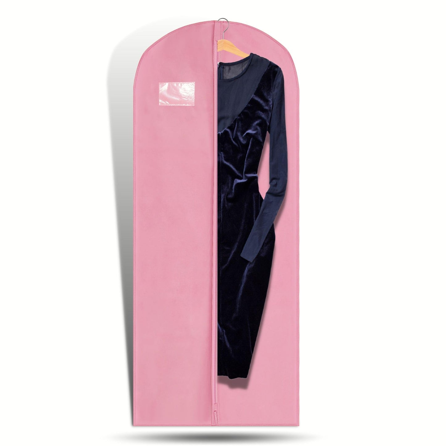 Hoesh UK Women Pink 60 Inches Breathable Bridesmaids Long Zip Wedding Gown Dress Travel Storage Garment Cover Bag