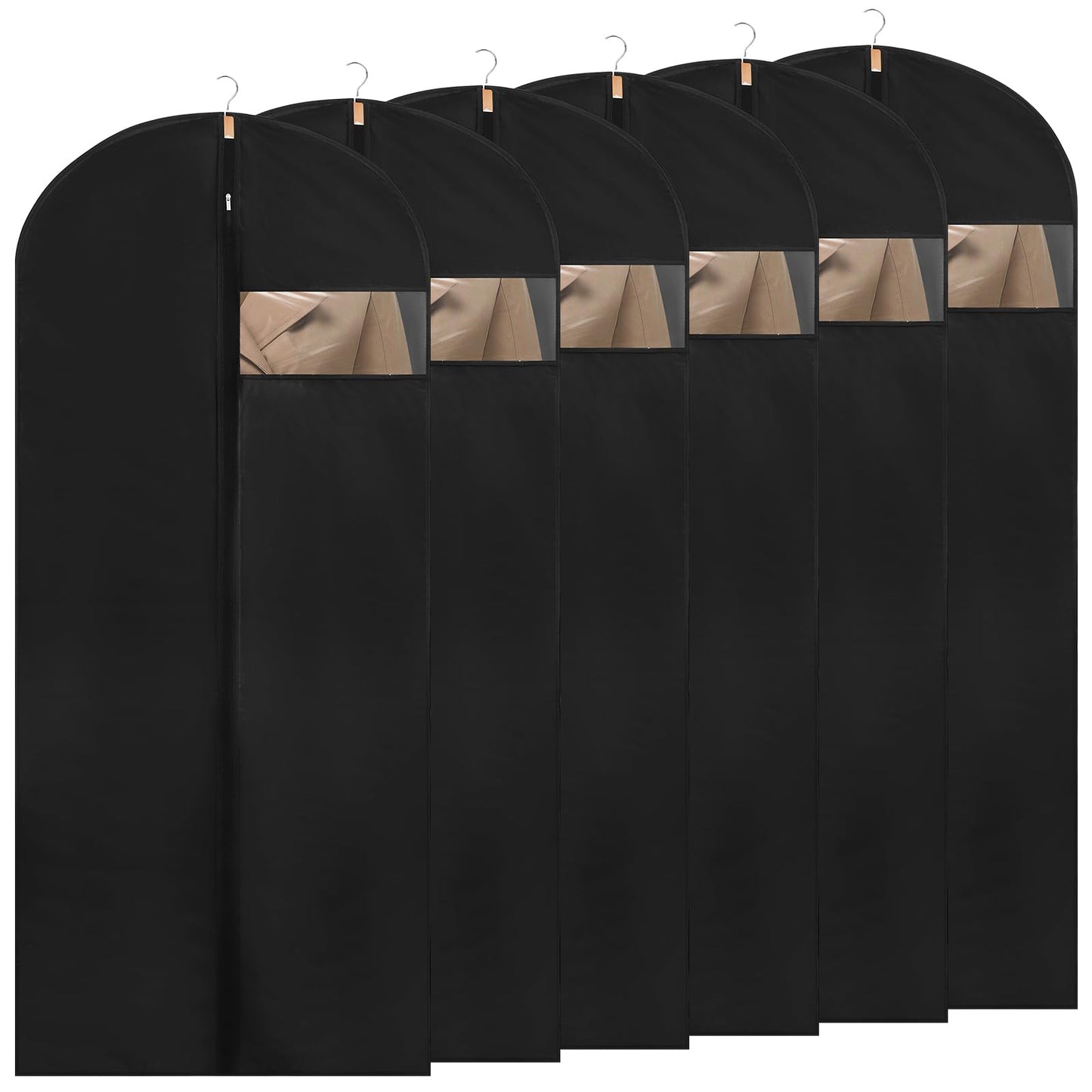 6 Pack Dress Bags Covers Long, PEVA Garment Bags, Dress Covers 60cm*140cm