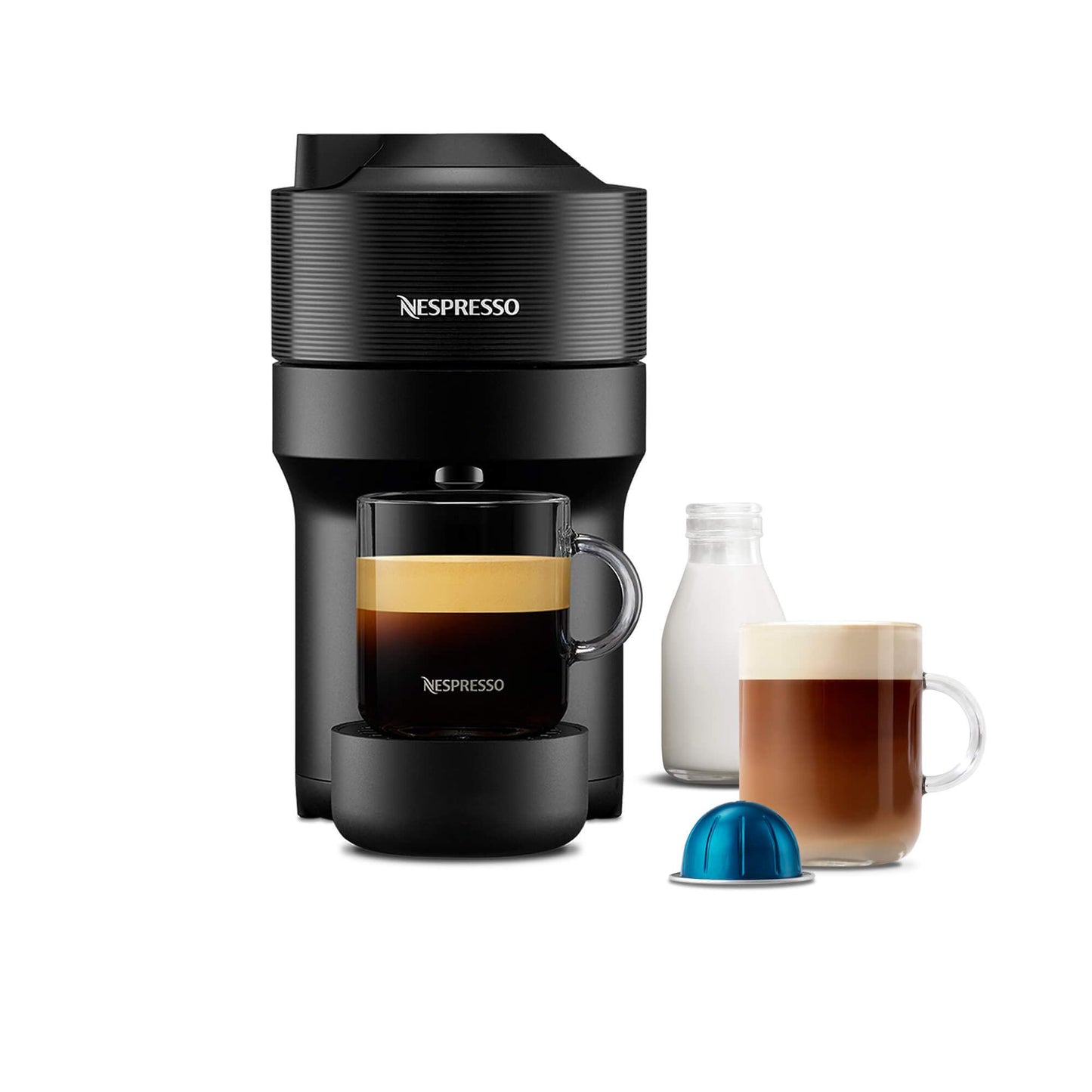 Nespresso Vertuo Pop Automatic Pod coffee machine for Americano, Decaf, Espresso by Magimix in Liquorice Black