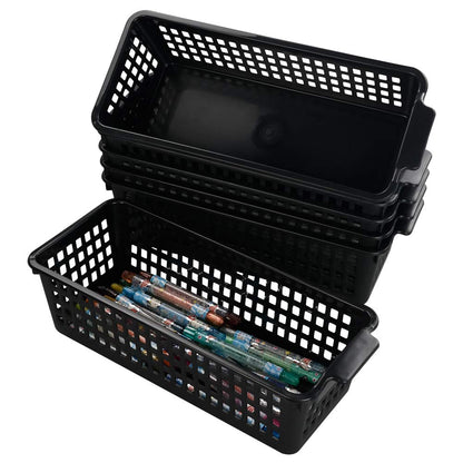 Bblina Small Baskets for Storage, Black Baskets Set of 6, 31 x 12.8 x 9 cm