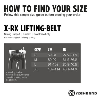 Rehband Weight Lifting Belt - Unisex, Heavy Duty Gym Belt, Black, Size: Small