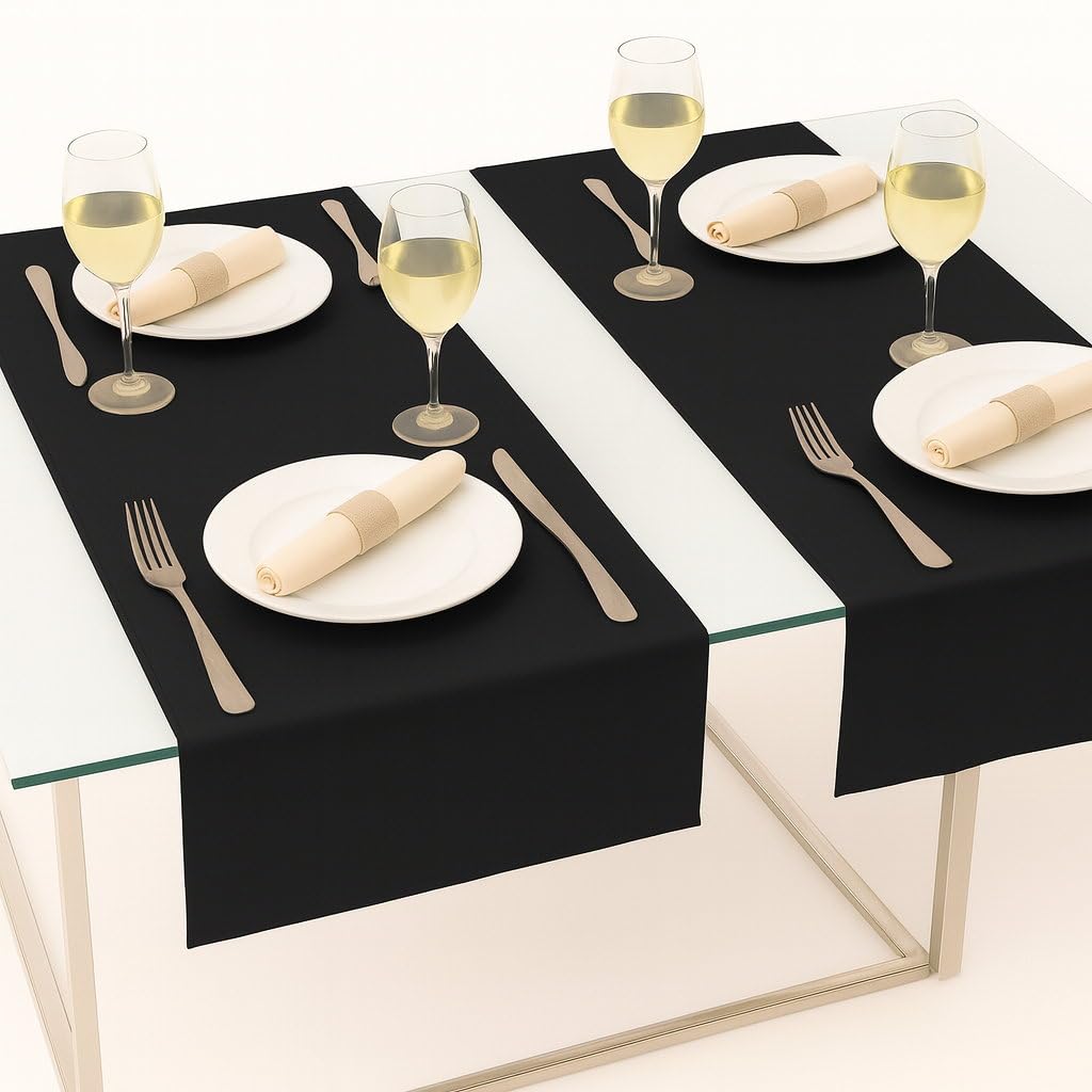 Table Runner Made of Minimate Fabric Modern, Smooth, Wide Hem, Non-Iron, Durable, Washable up to 60°C, Can be Tumble Dried, Kitchen and Living Room