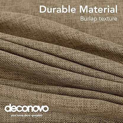 Deconovo Tablecloth Wipeable Solid Rectangle Faux Linen Table Cover for Painting 51x63in(130x160cm) Taupe