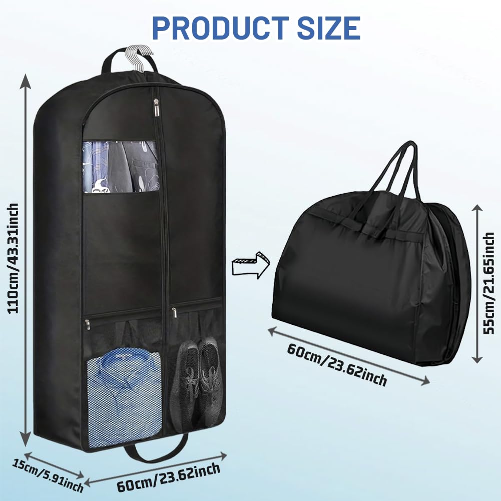 AMFUN Suit Bag with Zipper, Travel Garment Bags for Closet Storage and Travel, Waterproof Hanging Suit Cover