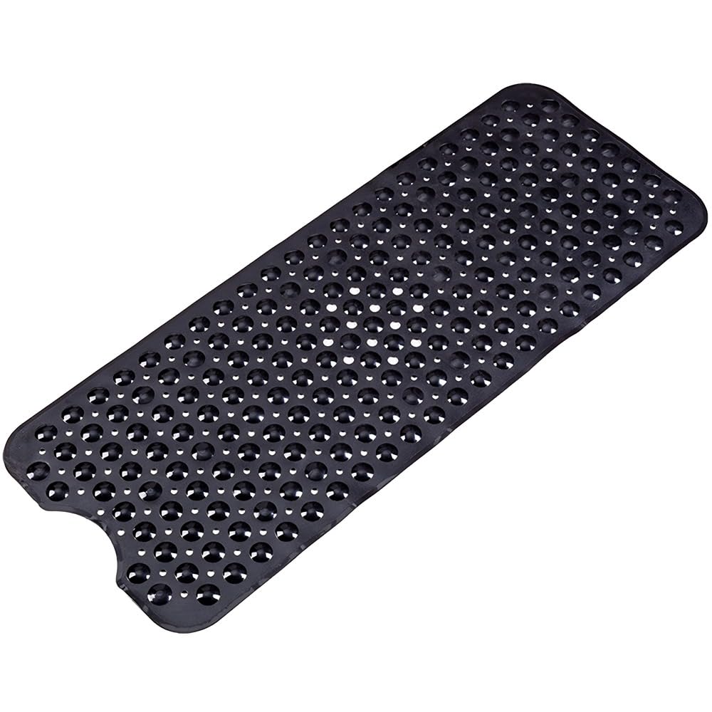 Armo® Transparent Anti Slip Shower Bath Mat Strong Mould & Mildew Bathroom Mat PVC Mat Washable Bath Mat 70CM x 38CM (Black)