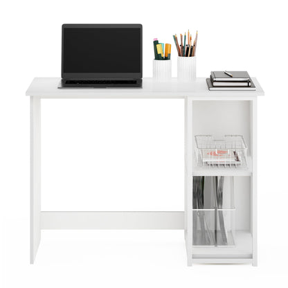 Furinno Computer Desk, Solid White/White, 74.2 D x 101 W x 45 H cm