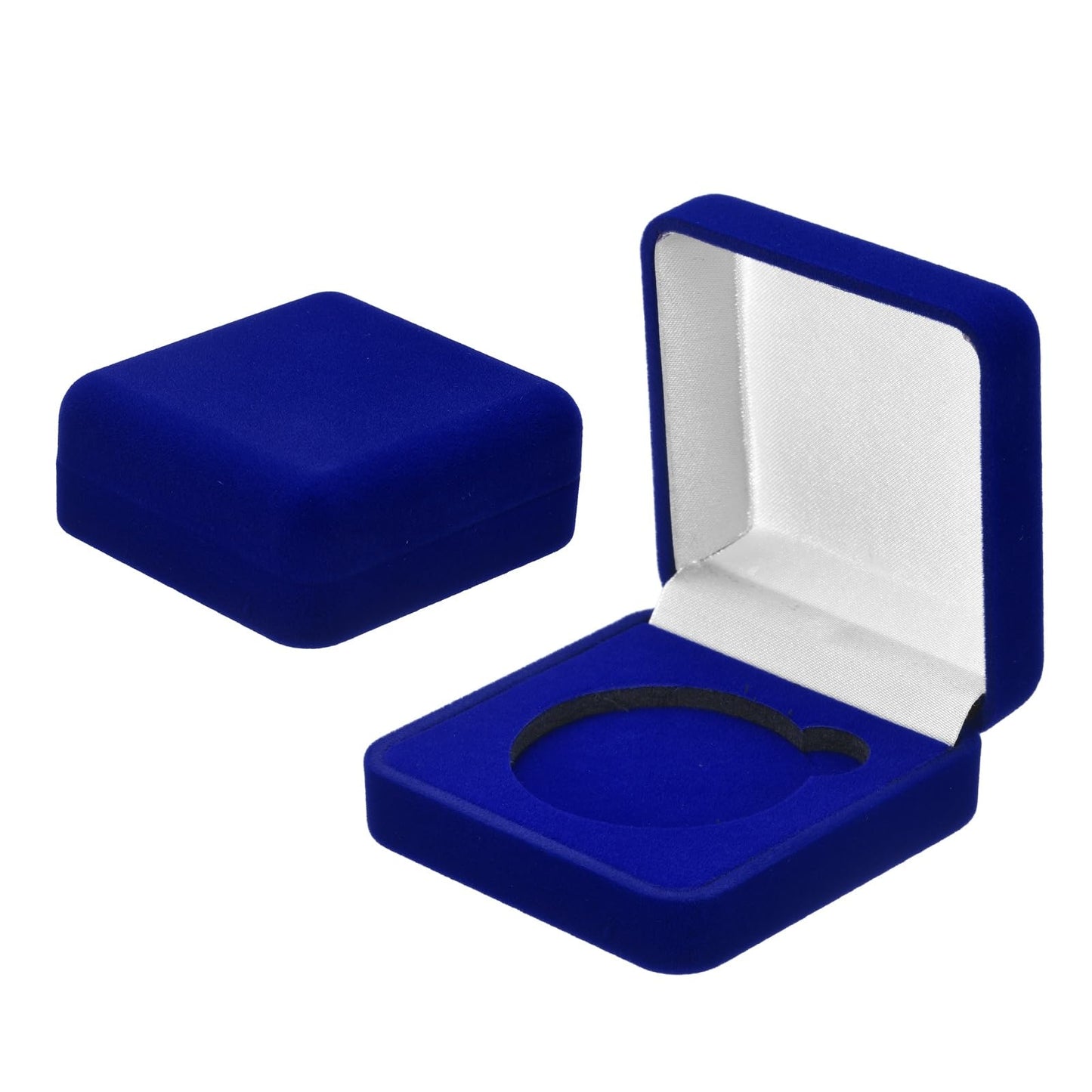 PATIKIL Velvet Challenge Coin Presentation Display Box, 45mm Coin Display Case Badge Gift Storage Protective Holder for Commemorative Medals Tokens