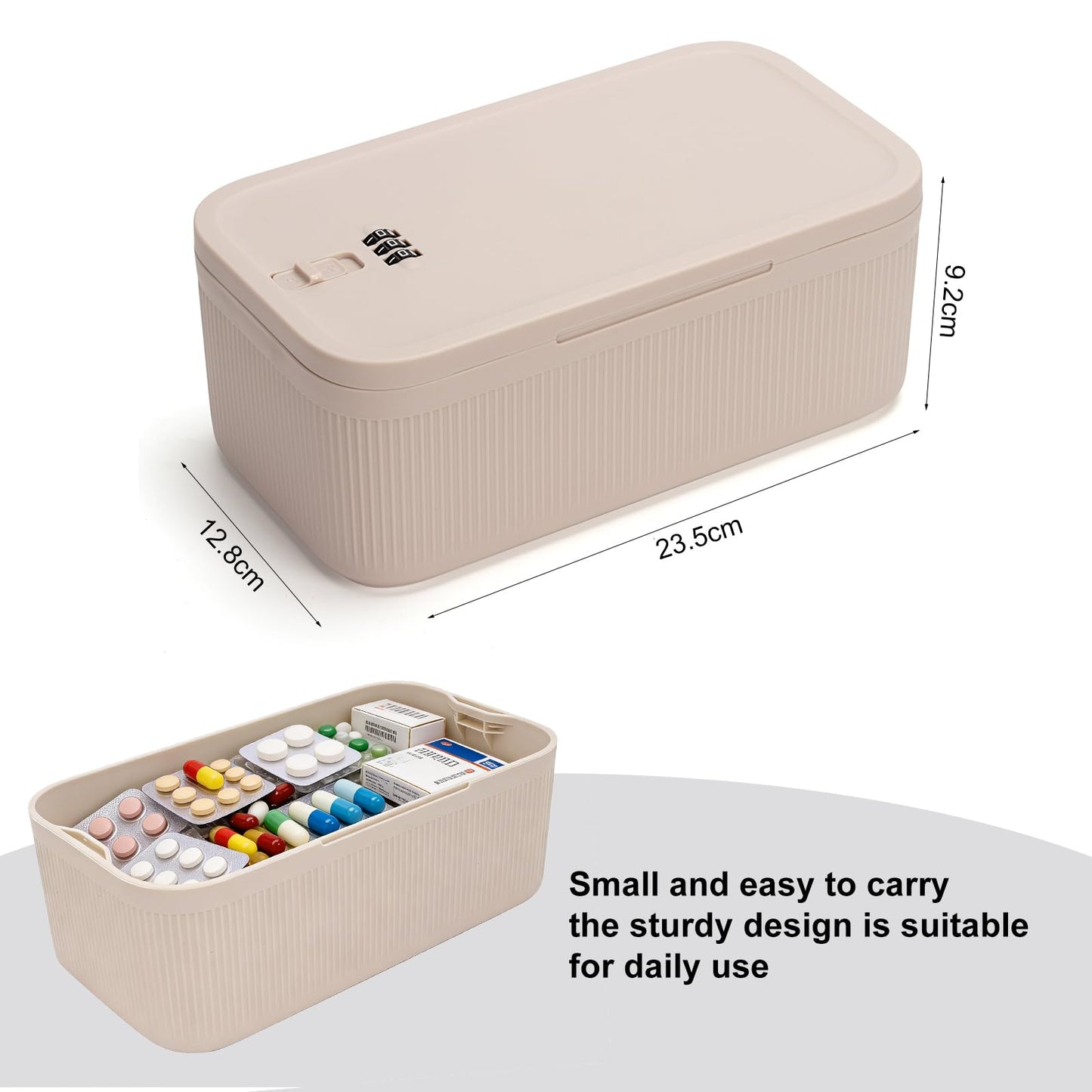 DingGreat Lockable Storage Box with Combination Lock - Secure Small Lock Box for Medicine, Snack, Phone, Fridge & Travel - BPA-Free, Odor-Proof