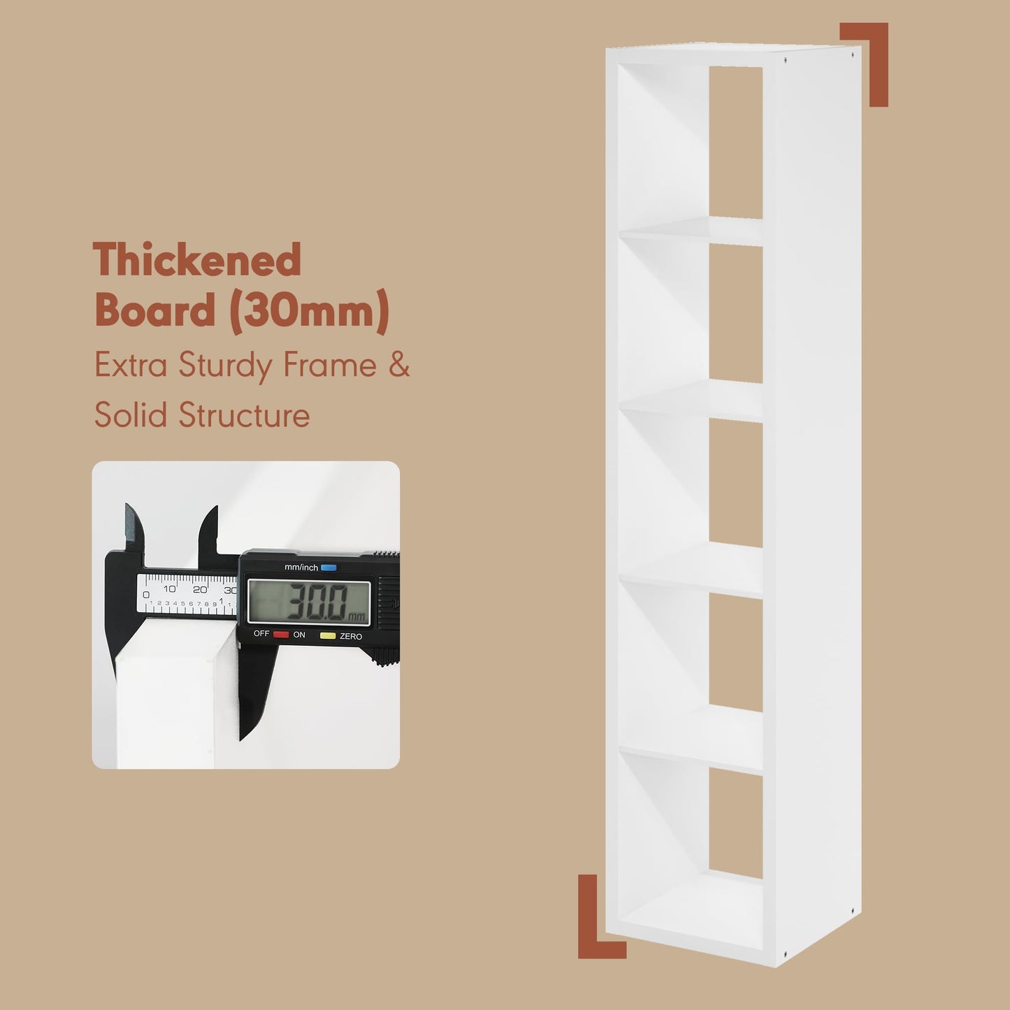 Furinno CUBICLE Record Player Stand with Vinyl Storage, 5-Cube 1.2 Extra Thick Vinyl Record Storage