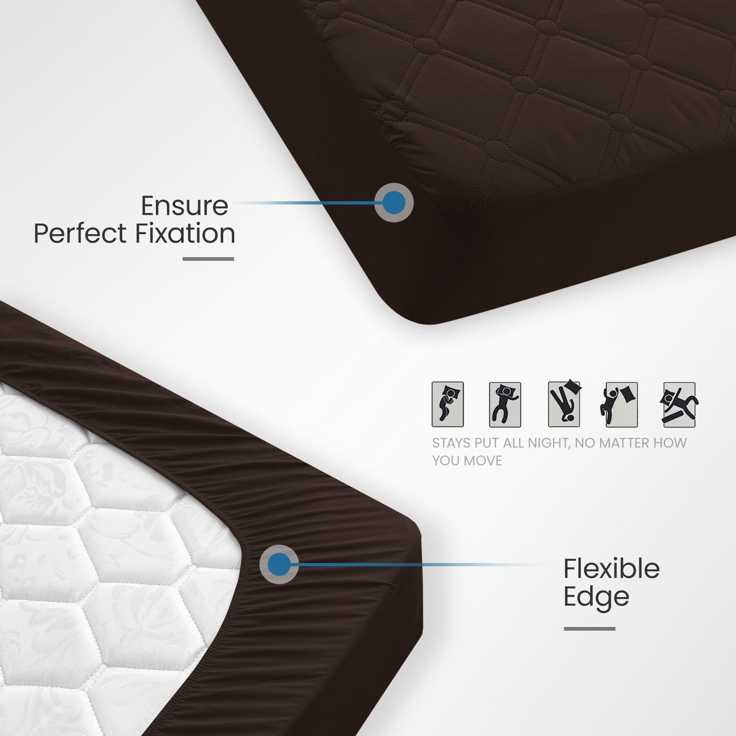 Ystyle Fitted Sheet 160 x 200 cm, Microfibre, Fitted Sheet - Mattress Height up to 30 cm, Curry Dark