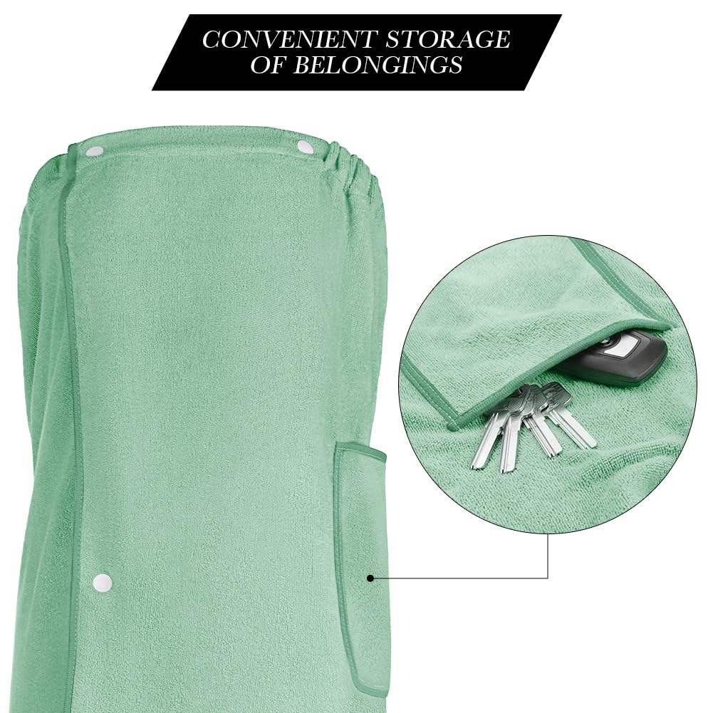 Aomig Towel Wrap Robe for Women, Quick Dry Microfibre Womens Body Wrap Towel, Bathrobe Wrap Adjustable Closure