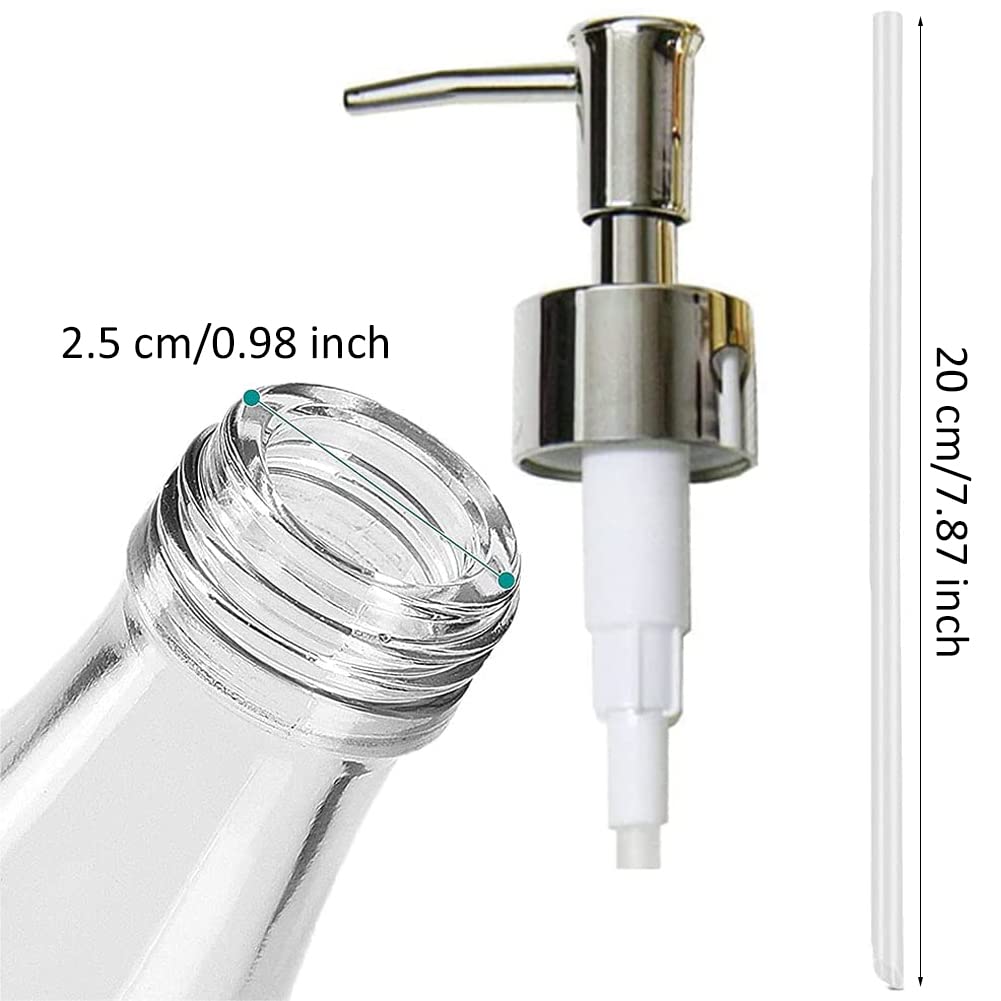 4 pieces threaded bottle soap dispenser, pump head for bottles screw, soap dispenser pump head, with 20 cm hose, screw-in pump head for bottles