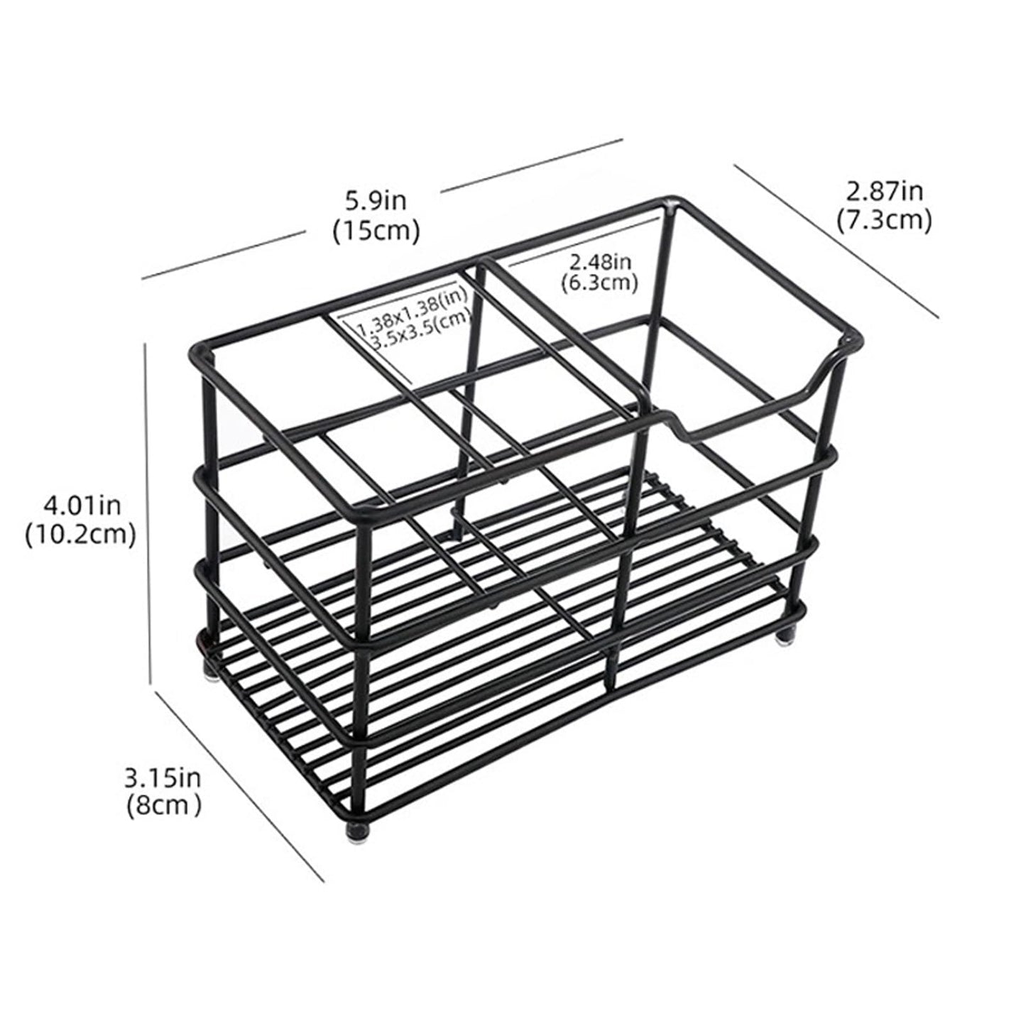 Electric toothbrush holder, stainless steel bathroom storage rack, drain storage rack (Black)