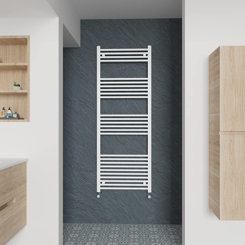 Warmehaus Straight Heated Towel Rail White Radiator 1600x600mm