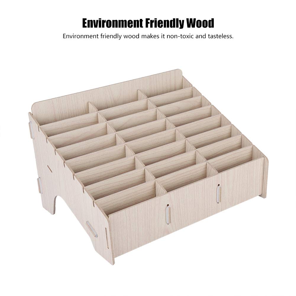 24 Grids Wooden Storage Box Mobile Phone Management Racks Desk Tidy for Watches, Wallets, Coins, Keys Accessories Organizer Storage Container