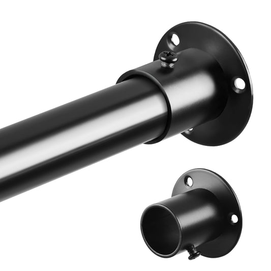 Extendable Wardrobe Rod, Black Stainless Steel Retractable Wardrobe Rail, 74-103cm Adjustable Clothes Rail for Wardrobe and Balcony 25MM