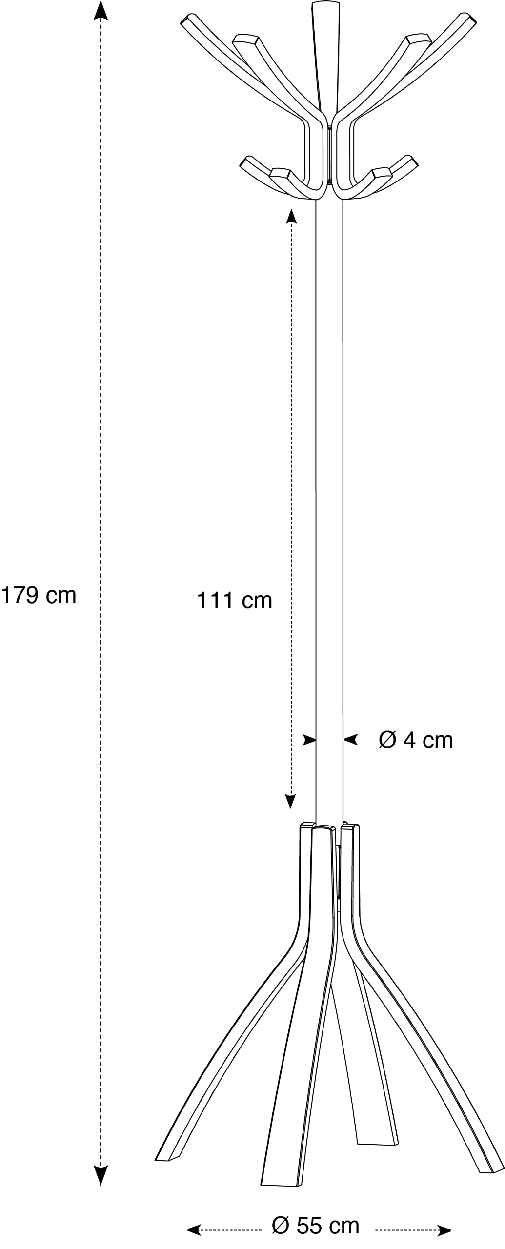 Alba Coat Stand, Light Wood, One Size, PMCAFEC