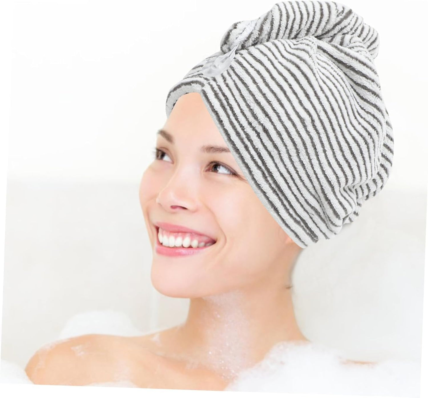 WQEDVN Microfibre Hair Towel Wrap, Microfiber Towel for Hair, For Women Girl Wet Long Thick Hair(Stripe)