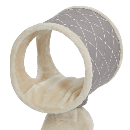 MidWest Homes for Pets Cat Tree, Salvador Cat Tree w/Built-in Sisal Cat Scratching Pad and Cat Look-Out Lounge, Mushroom/Diamond Pattern, Small Cat