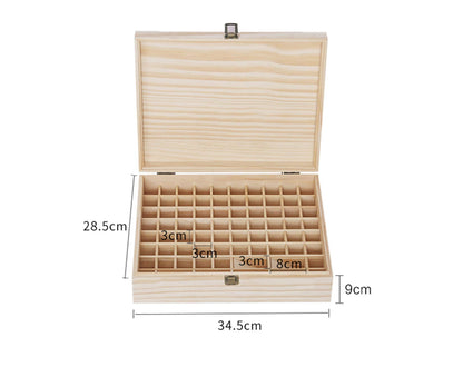 RoseFlower Wooden Essential Oil Storage Box Home Fragrance Carrier Case, Holds 74 Bottle Fits 5-20ml
