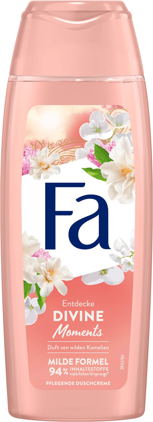FA Divine Moments Shower Gel (1 x 250 ml) 95% Ingredients of Natural Origin, Send Your Senses on a Wonderful Journey and Enjoy the Velvety Fragrance