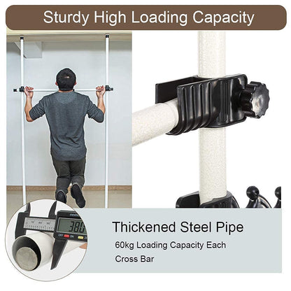 Ejoyous 2 Poles Heavy Duty Telescopic Clothes Rail, Freestanding Hanger, for Everyday Home Dormitory Hotel DIY, Garment Rail, DIY Wardrobe Rail