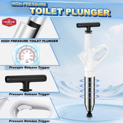Toilet Unblocker Heavy Duty, Drain Unblocker, Sink Plunger Off-white