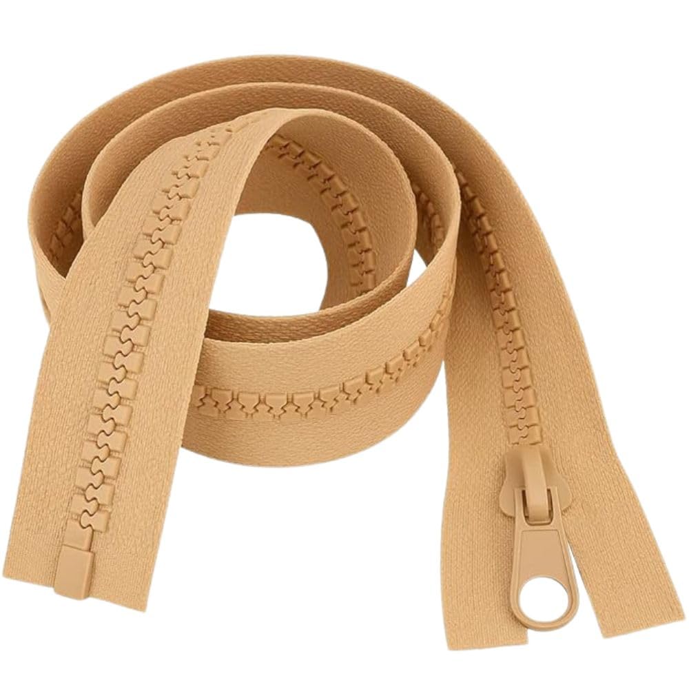24" 61cm Beige Chunky Zip - Heavy-Duty Open-Ended Separating