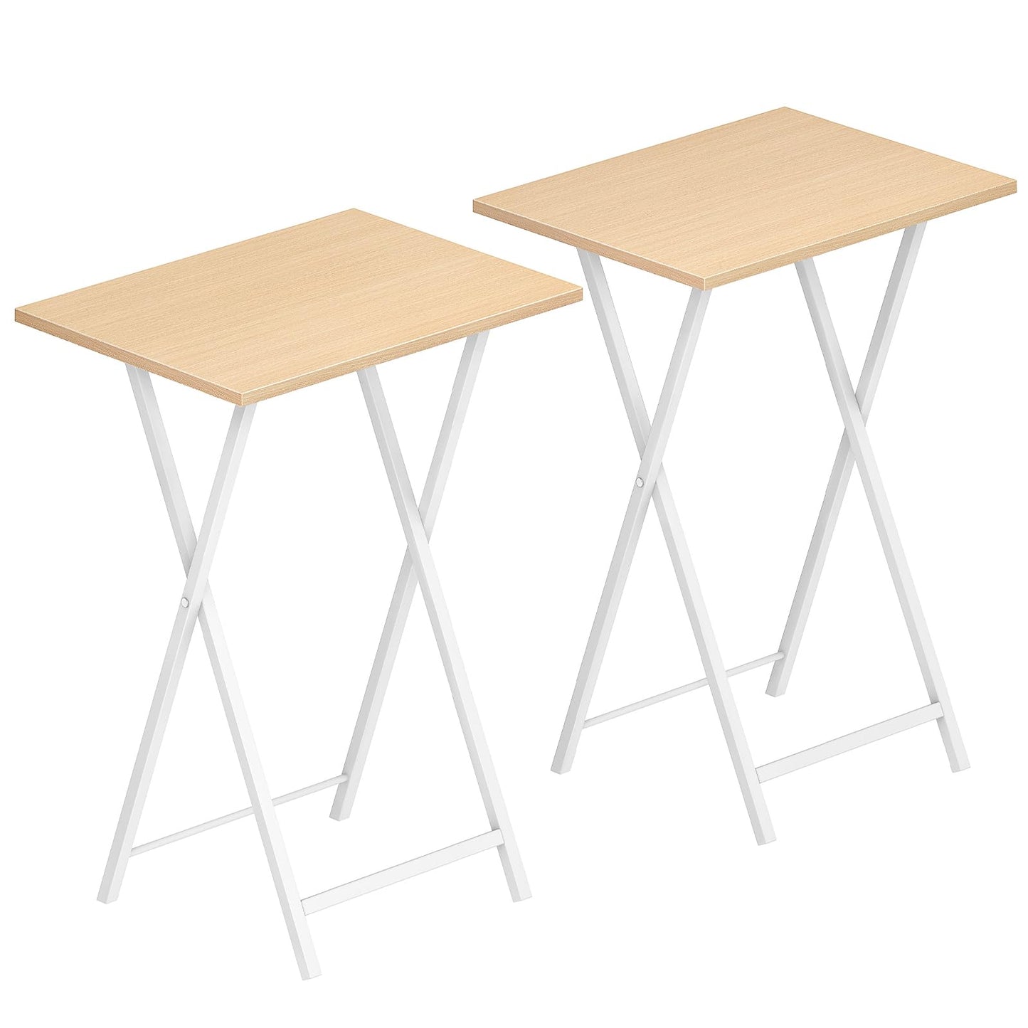 HOOBRO Side Table 2 Set, Folding Tables, TV Tray Table for Eating, Small Sofa End Laptop Drinks Coffee Tables for Small Space, Living Room