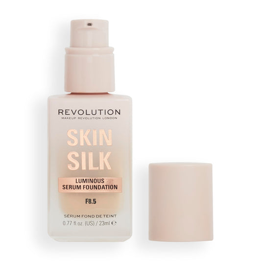 Makeup Revolution, Skin Silk Serum Foundation, Light to Medium Coverage, Contains Hyaluronic Acid, F8.5, 23ml
