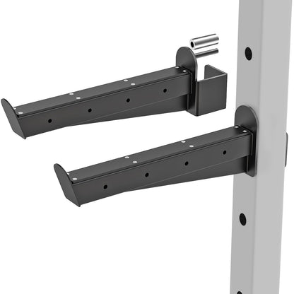 Kipika Safety Spotter Arms for 3" x 3" Power Racks with 5/8" & 1" Holes - Heavy Duty Barbell Safety Catches with Rubber Pad - Adjustable and Easy to