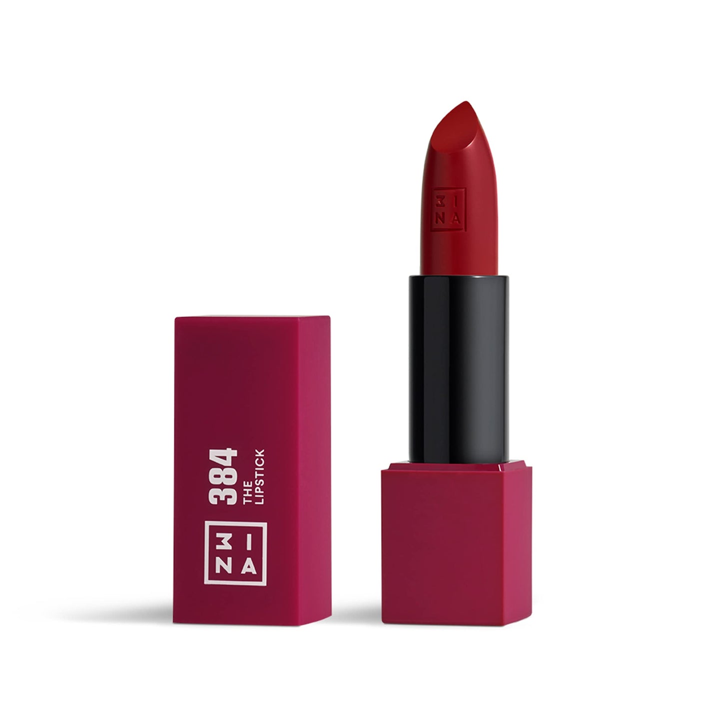 3INA MAKEUP - Vegan - The Lipstick 384 - Wine - Highly Pigmented Shades - Moisturizing Creamy Texture - Smooth Formula - Intense Color - Shiny Satin
