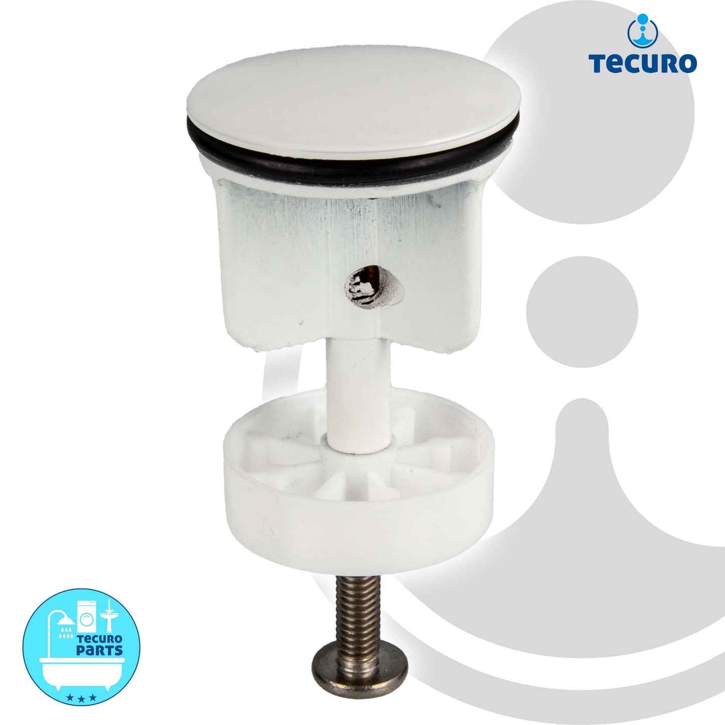 Tecuro Eccentric Plug Diameter 40 mm White Ral 9016, Drain Plug Insert for Drain Cover Hair Catcher