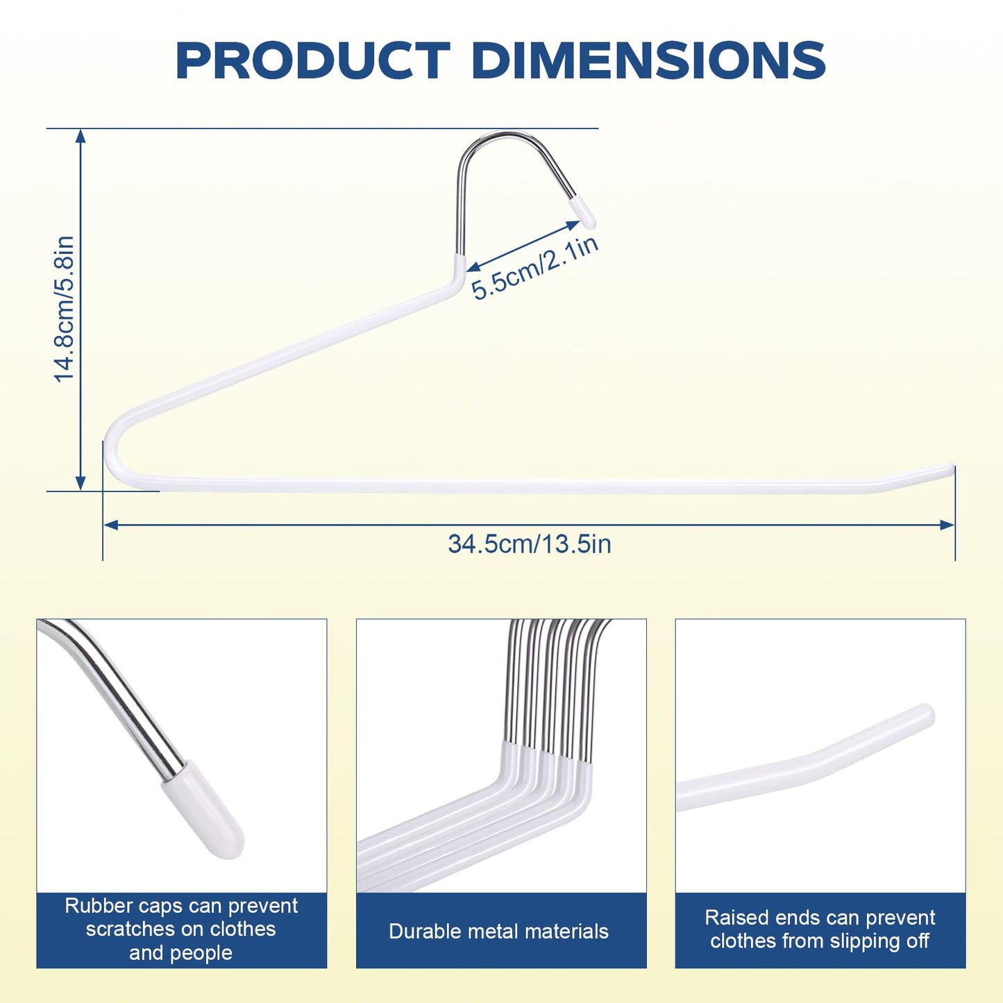 12 Pack Open-Ended Trouser Hanger, Metal Pants Hangers Space Saving Non-Slip Trouser Coat Hangers for Jeans, Slacks, Blanket, Skirt