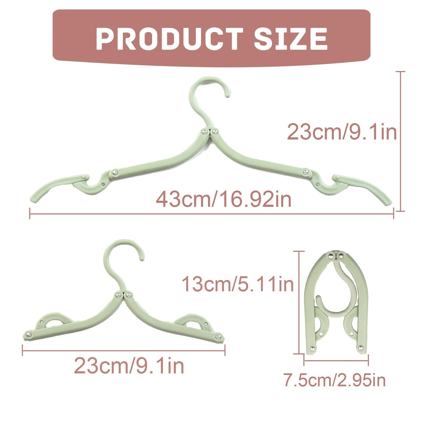 Uwiyo Travel Hangers, 20 Pcs Folding Clothes Hangers Portable Plastic Clothes Coats Hangers for Home Travel Holiday Camping Outdoor Camping