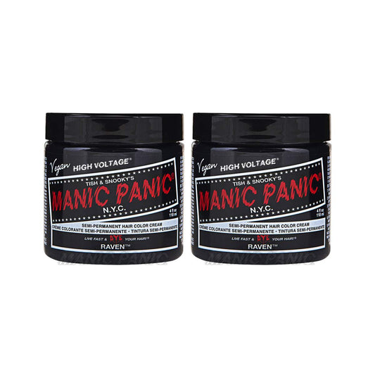 Manic Panic High Voltage? Classic Cream Formula Colour Hair Dye 118ml (Raven?) - 2 PACK
