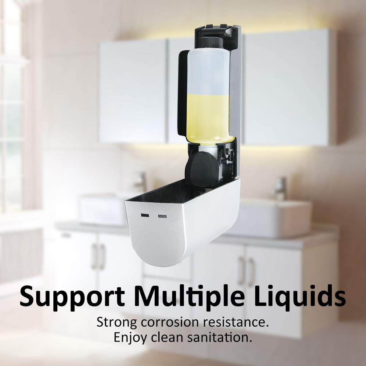 ILIKEPOW Soap Dispenser Silver for Shower Wall Mount