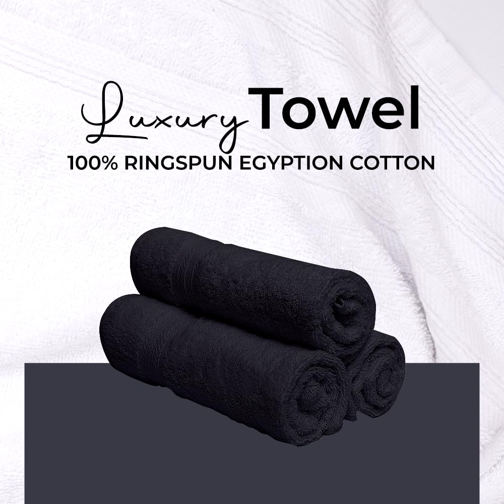 Dolce Vari 10-Piece 100% Egyptian Cotton Towel Set - Luxurious 500GSM Soft Towels, Highly Absorbent & Extra Large - 4 Face, 4 Hand, 2 Bath Towels