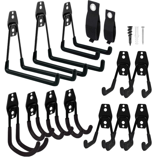 Remiawy Garage Hooks, 14 Pack Heavy Duty Garage Storage Hooks Steel Tool Hangers for Wall Mount Utility Hanger with Anti-Slip Coating for Garden