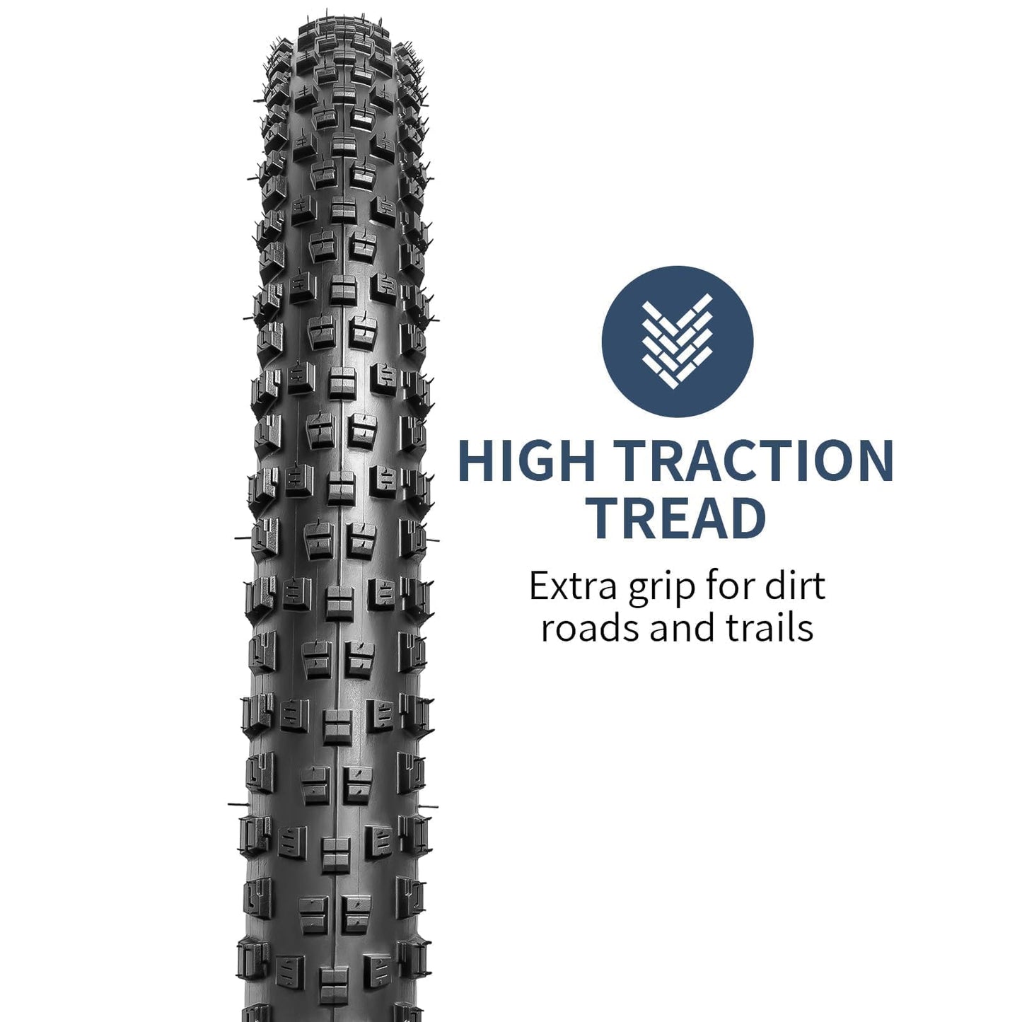 YunSCM 2 Pack 60TPI 26" Bike Tyres 26x2.35/60-559 and 26" Bike Tubes AV32mm Schrader Valve Compatible with 26x2.25 26x2.30 26x2.35 26x2.40 MTB Bike